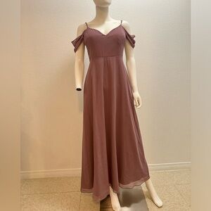 Birdy Grey Women’s Dark Mauve Devin Bridesmaid Lined Maxi Dress, Medium